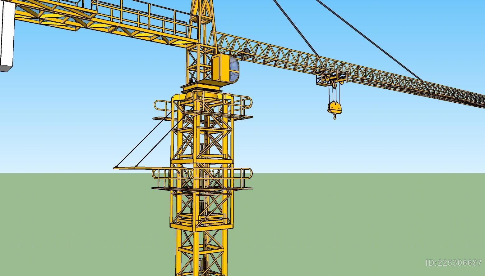 塔帽式塔吊起重機【id:225306687】_知末su模型網(wǎng)